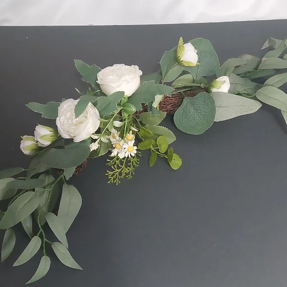 White Floral Arrangement, 2 Piece Set - Picture 2 of 7
